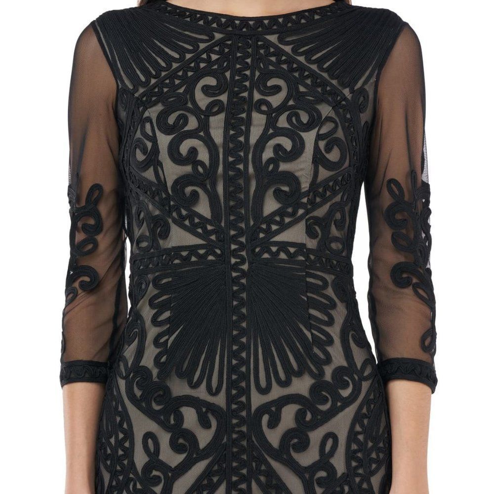 Js Collections Sheer Sleeve Soutache Sheath Dress - image 2